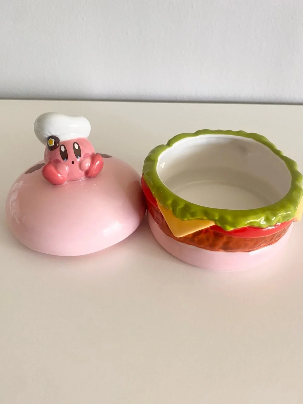 Kirby Cafe Burger Ceramic Trinket Dish Candy Bowl Cocotte Japan Exclusive